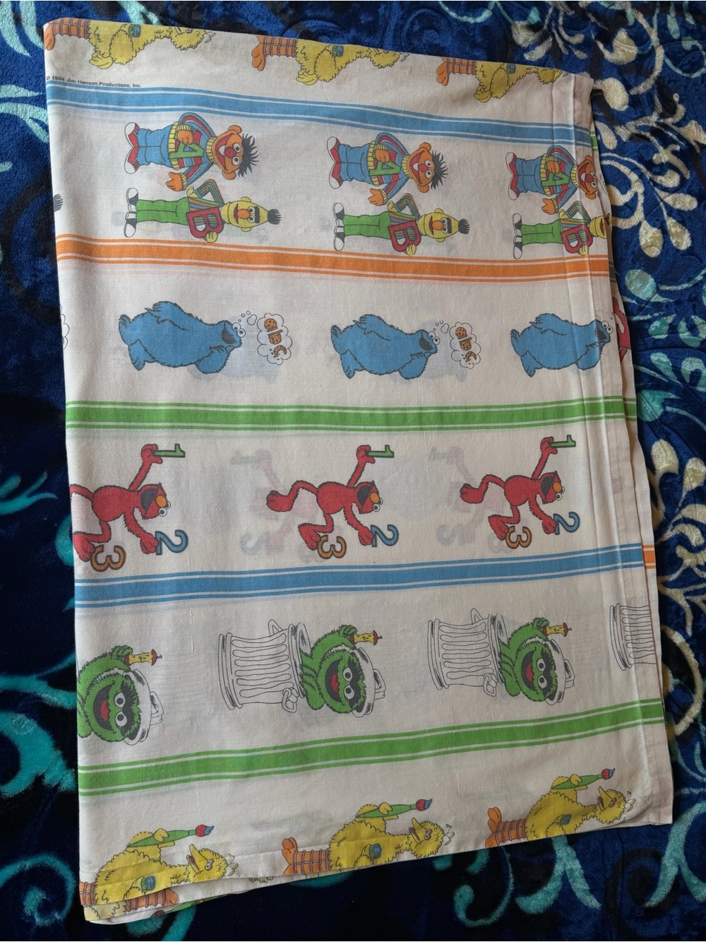 1994 Sesame Street Flat Sheet - Twin